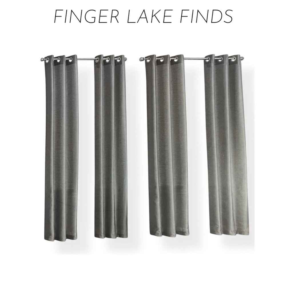 VCNY Set of Four Faux Silk 84" Curtain Panels